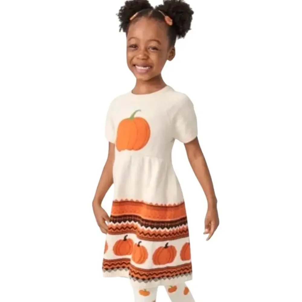New Gymboree Pumpkin Knit Sweater Dress sz 4T